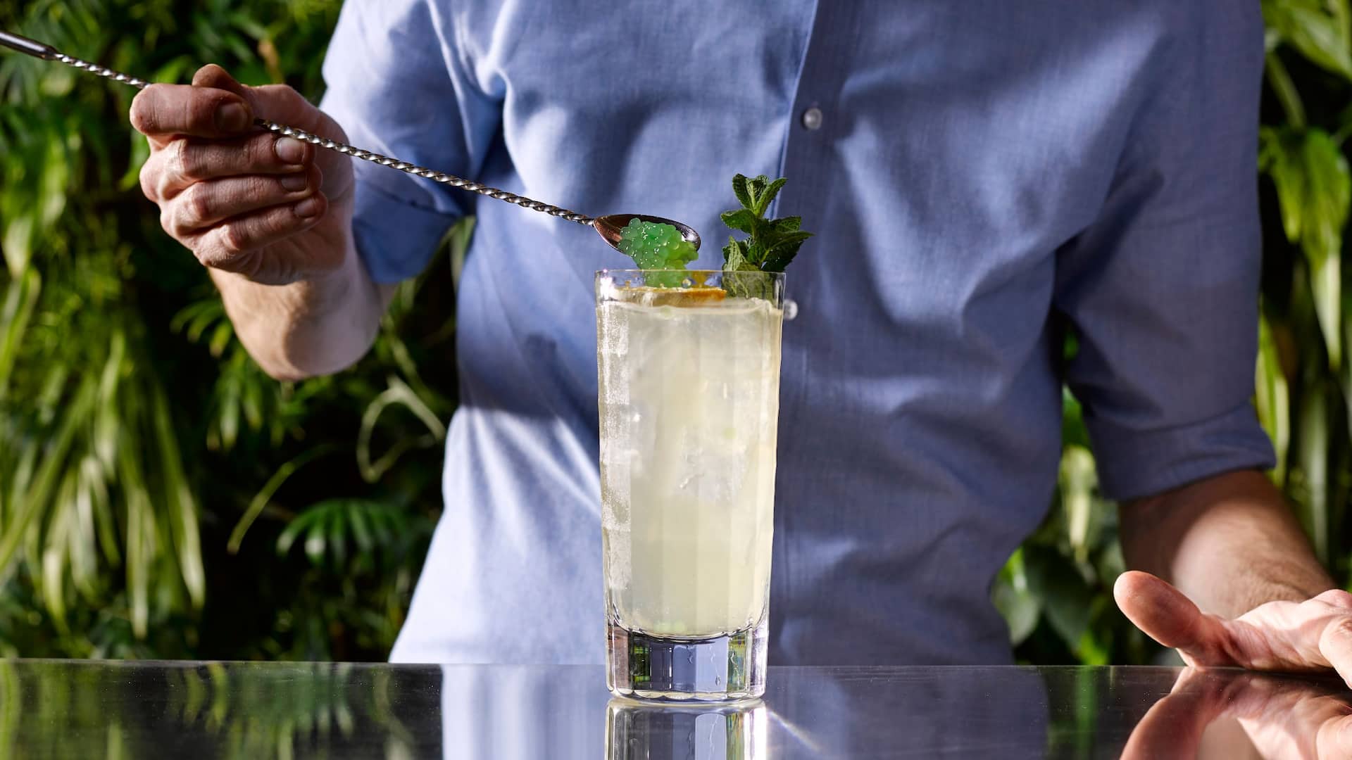 Hyatt Regency Amsterdam Bar Cocktail Aloe Vera