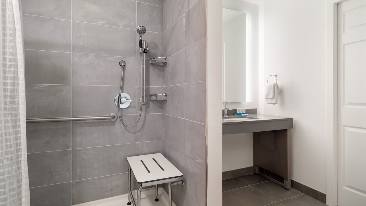 Hyatt house White Plains ADA Bathroom with Shower