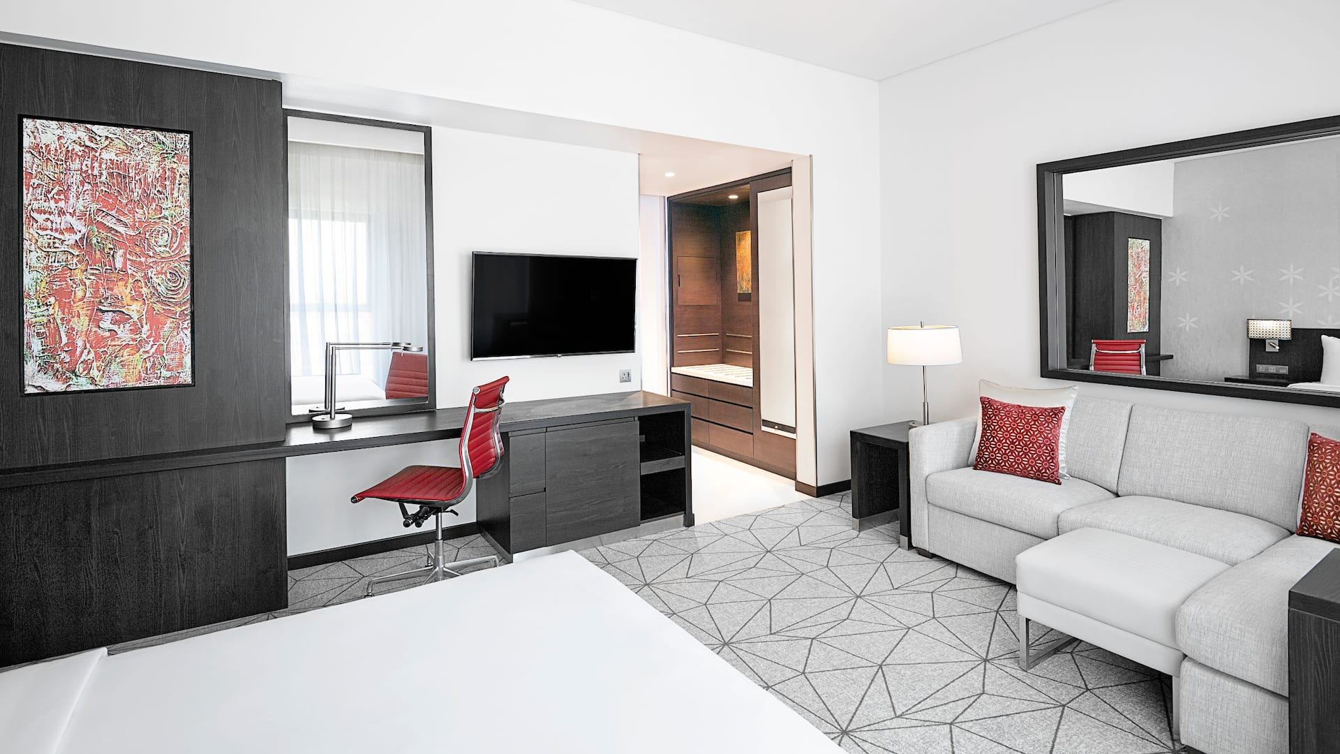 3 de 5 Hyatt Place Dubai Jumeirah King Guestroom Living Area