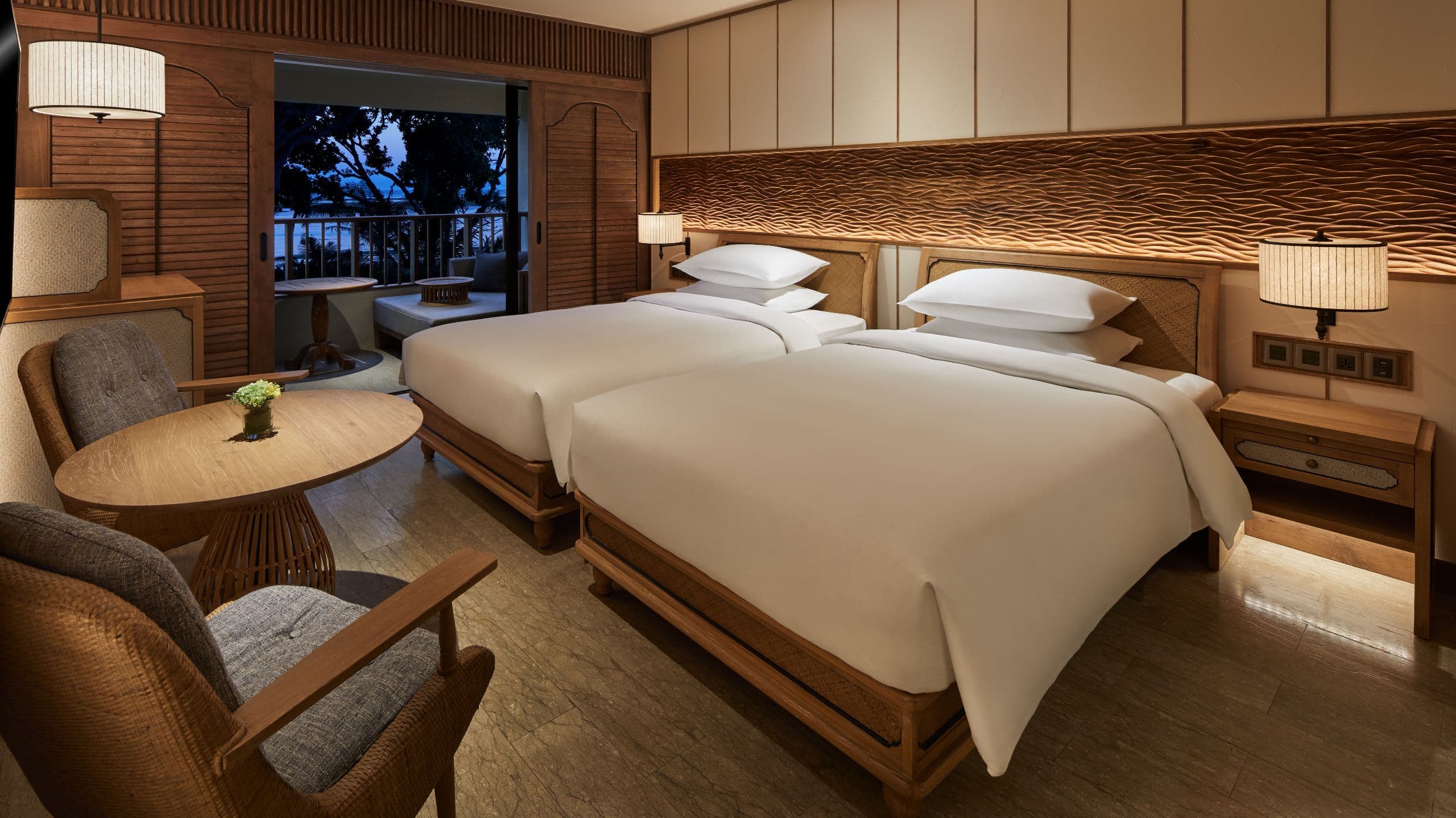 Hyatt Regency Bali Standard Two Twin Guestroom Night