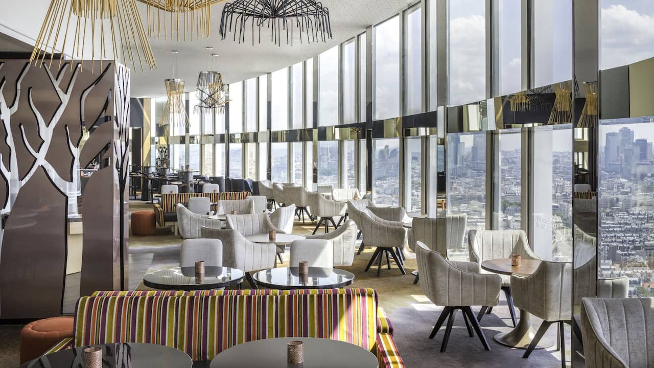 Windo bar overlooking Paris at Hotel Hyatt Regency Paris Etoile