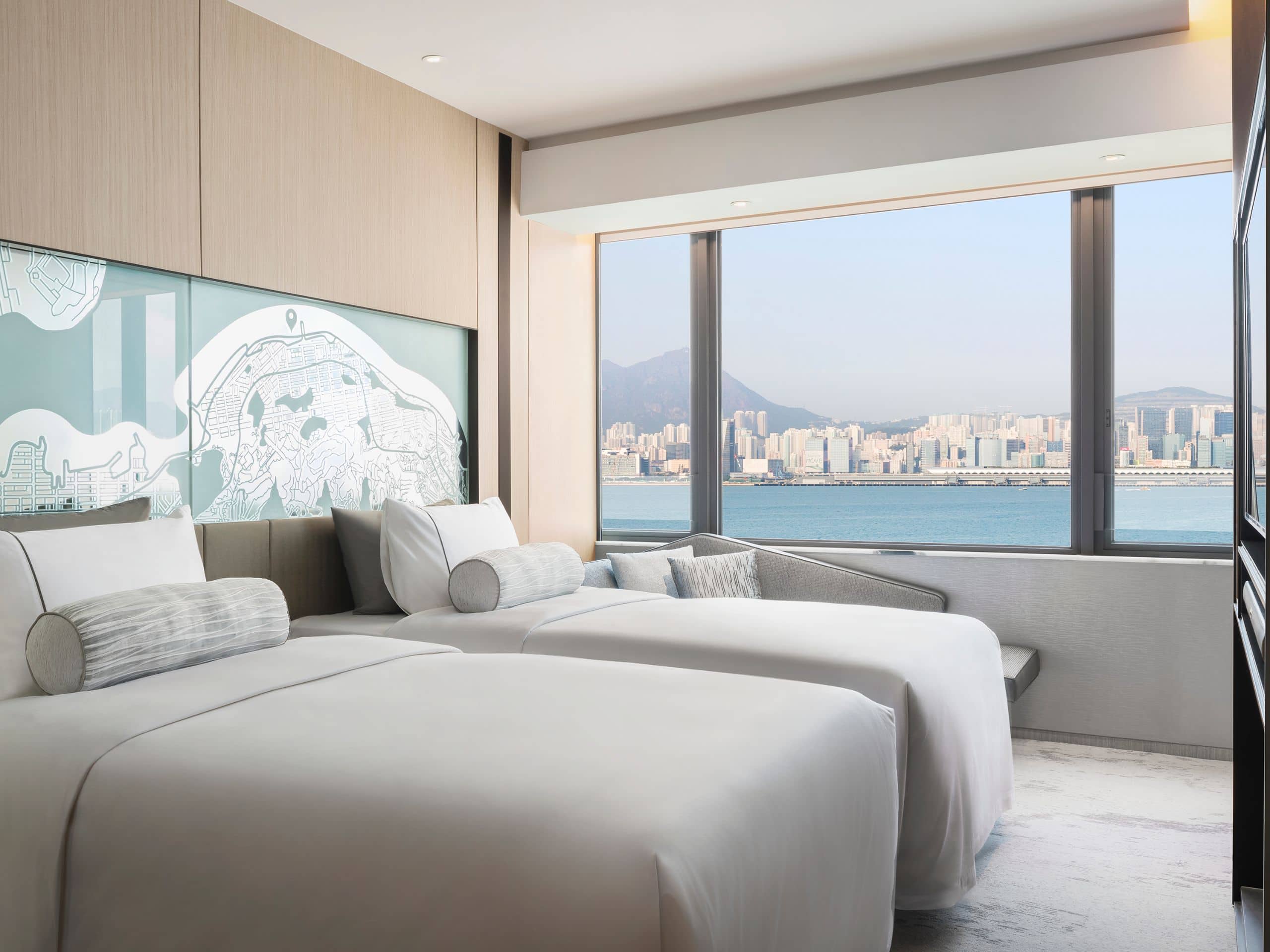 Hyatt Centric Victoria Harbour Hong Kong Premium Two Doubles Guestroom Harbour View