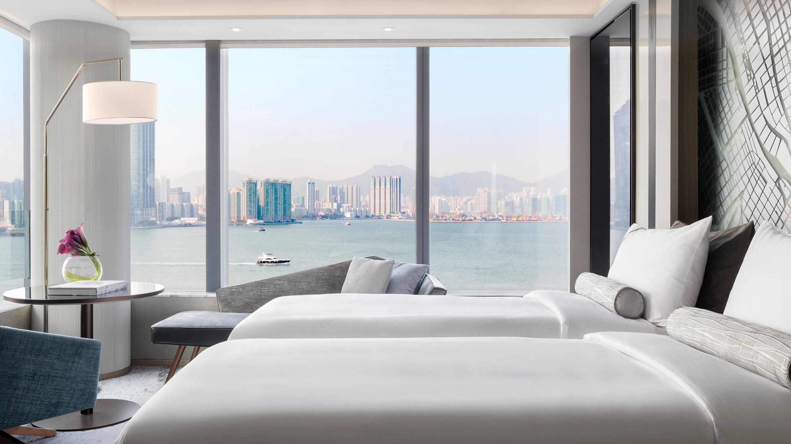 Hyatt Centric Victoria Harbour Hong Kong Deluxe Two Doubles Guestroom Harbourfront View
