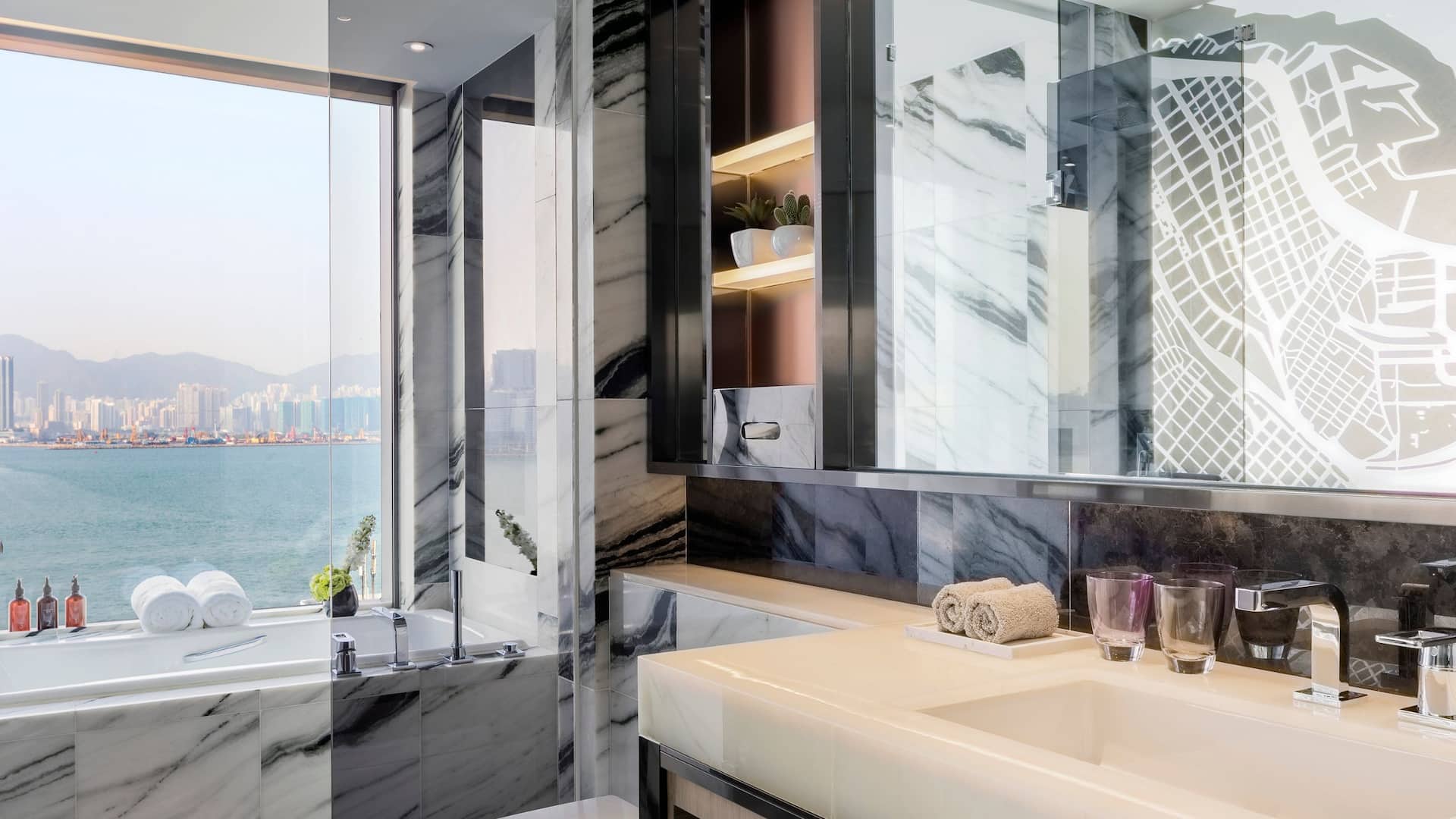 4 of 5 Hyatt Centric Victoria Harbour Hong Kong Deluxe Harbourfront Bathroom