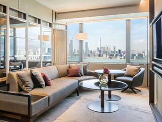 Hyatt Centric Victoria Harbour Hong Kong Harbour Suite Living Area