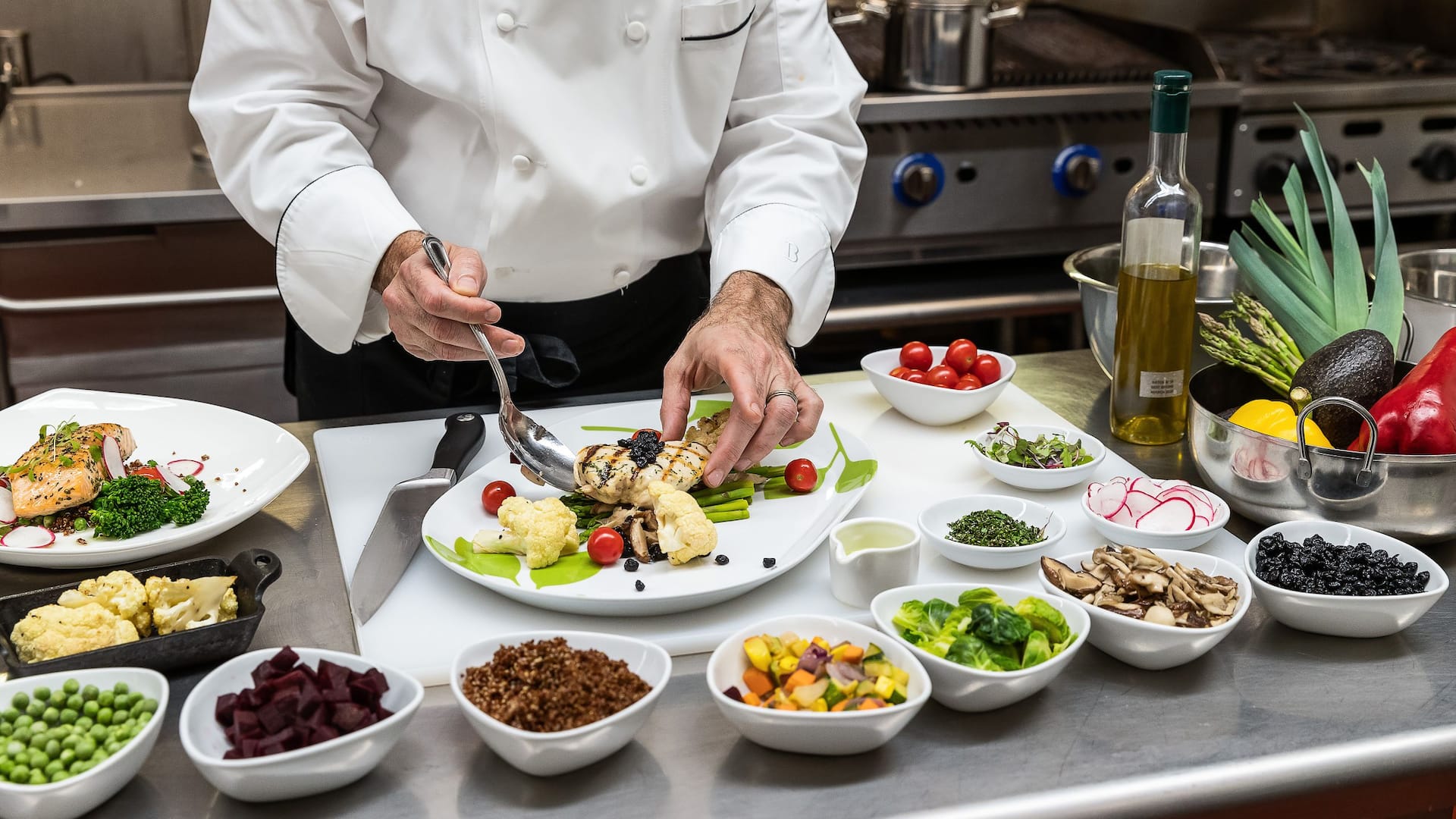 Hyatt Regency Boston Chef Kitchen Preparing Plate