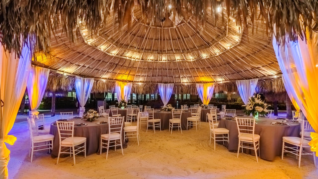 Palapa reception space on the beach