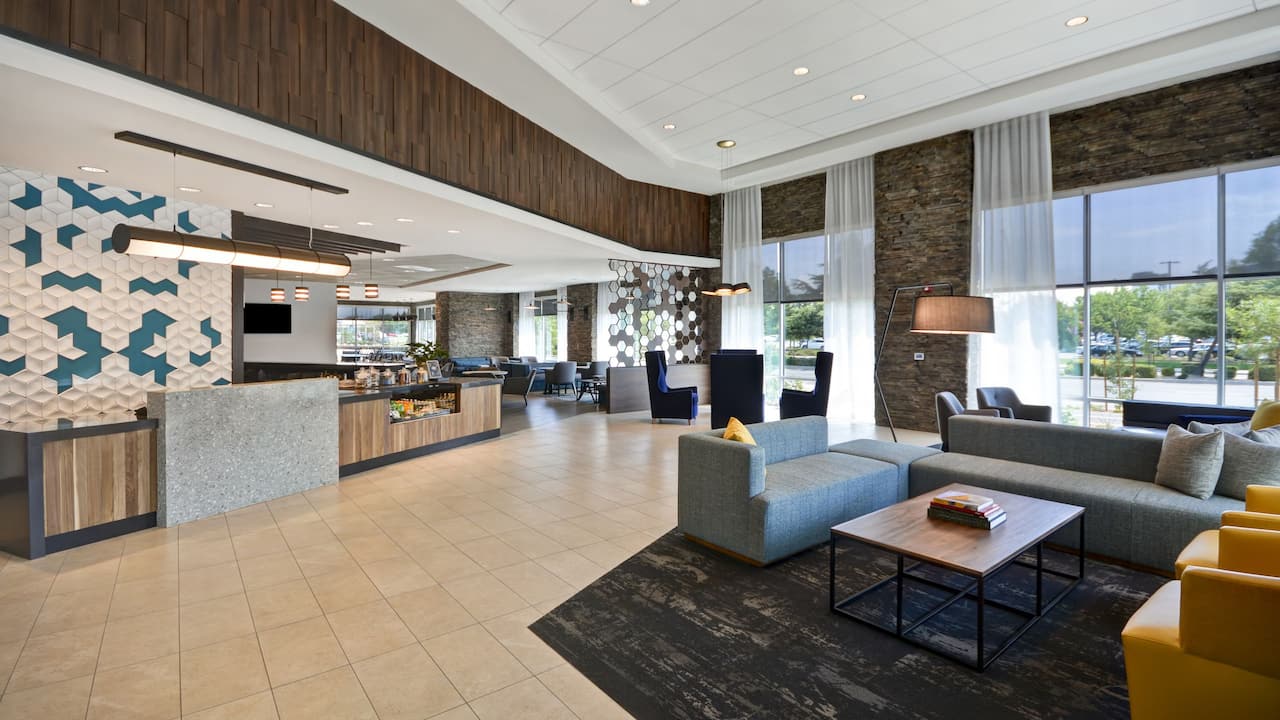 Hotel lobby at Hyatt Place Fresno