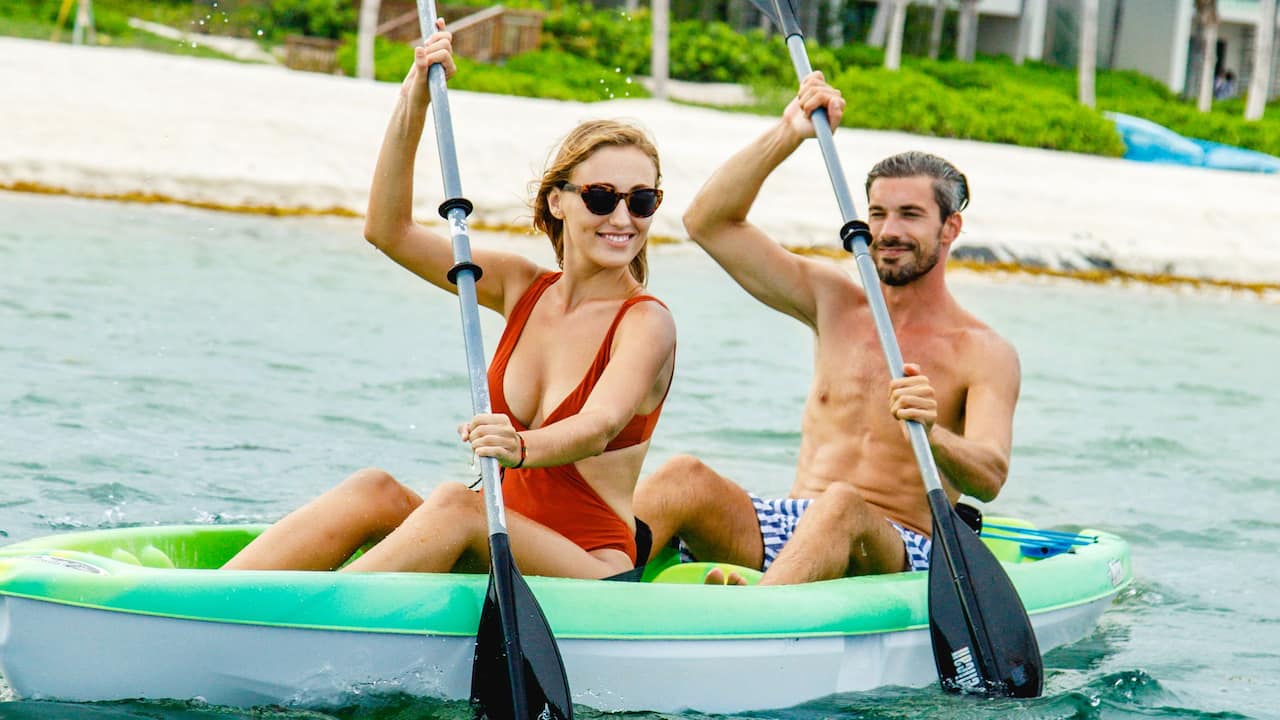 Kayaking couple
