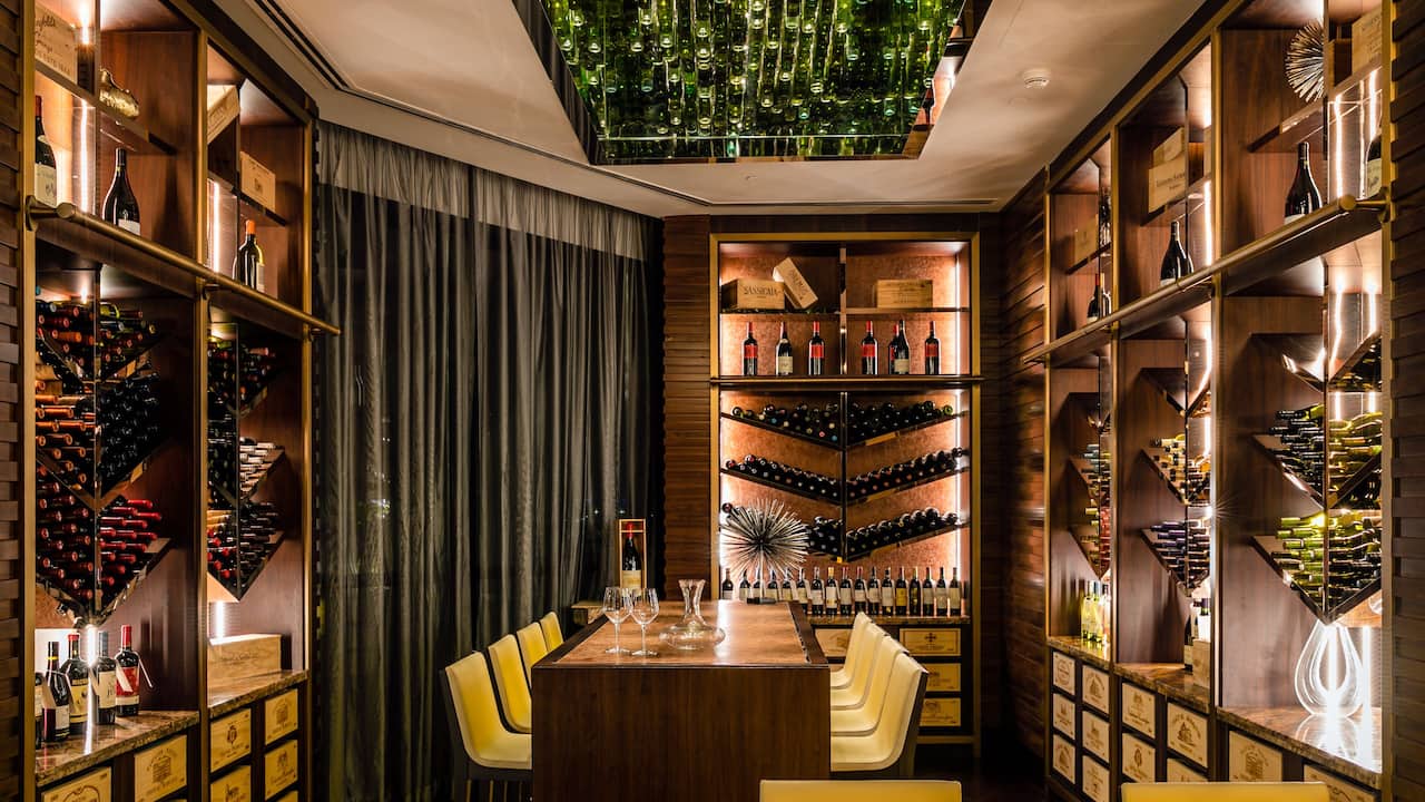 Wine Cellar at Lexx Bar & Cigar Lounge at Grand Hyatt Abu Dhabi