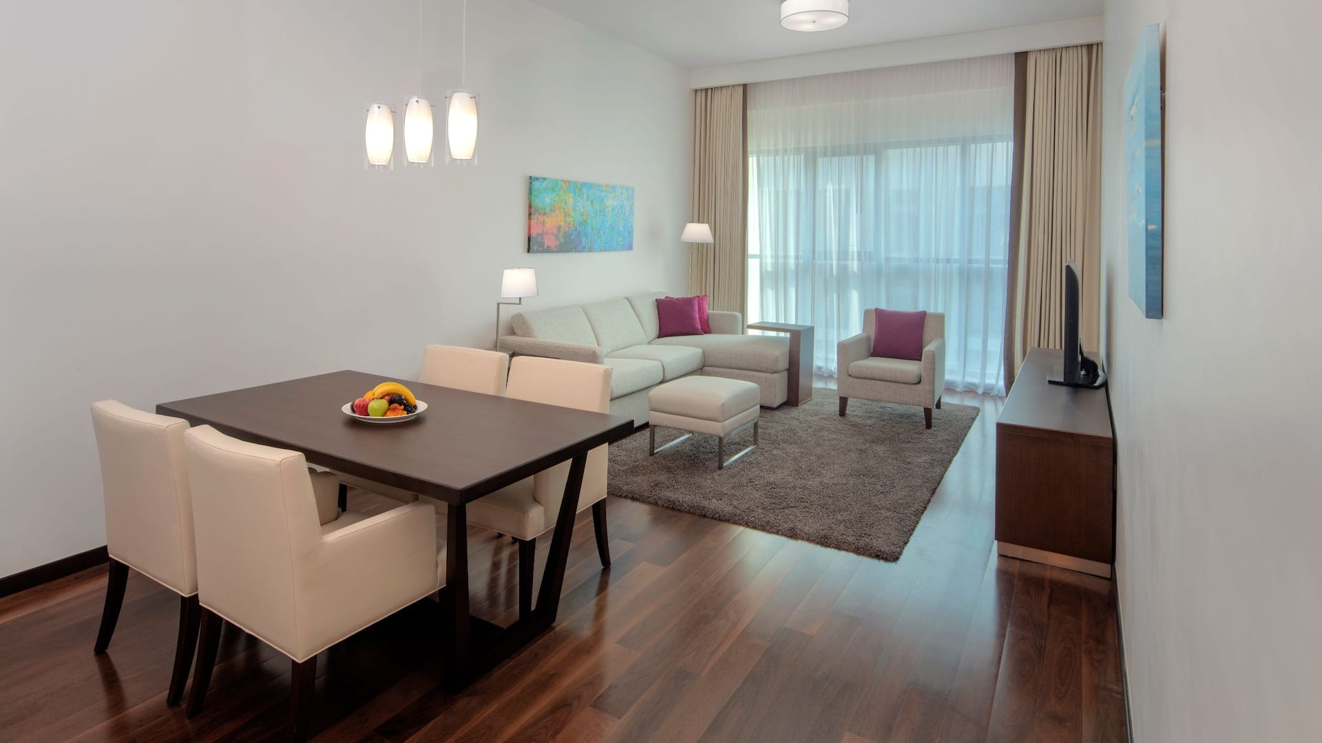 Hyatt Place Dubai Jumeirah Living Room One Bedroom Suite