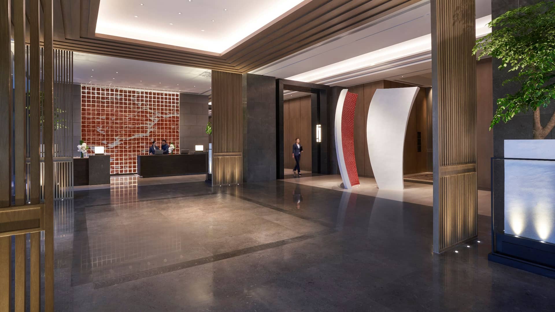 Hyatt Regency Zhuzhou Lobby with Staff
