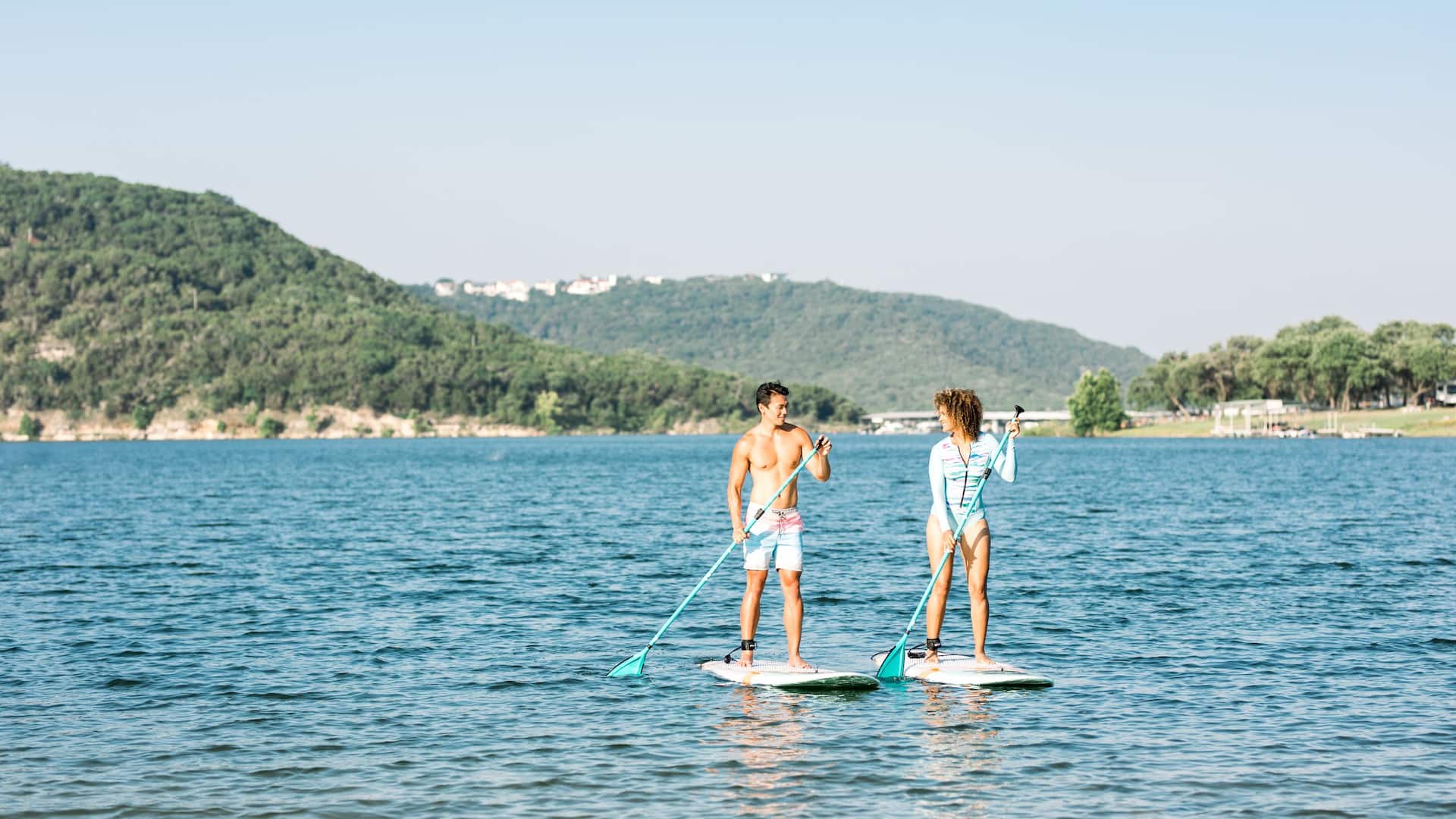Global HY_P123 Couple Paddle Boarding