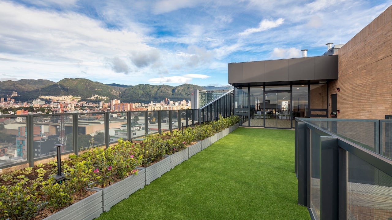 Rooftop event venue overlooking the city at Hyatt Place Bogota/Convention Center
