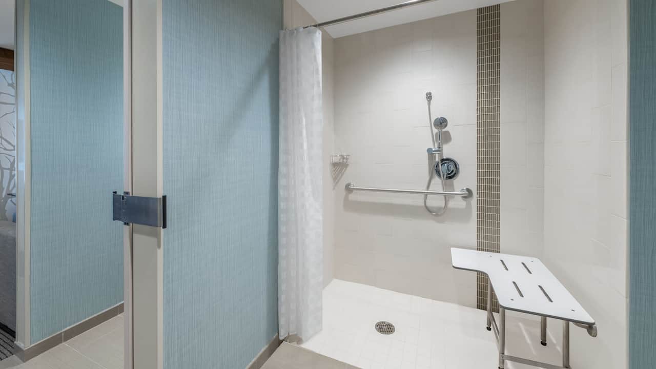 Hyatt Place San Jose Airport Accessible Guestroom Walk in Shower in San Jose California