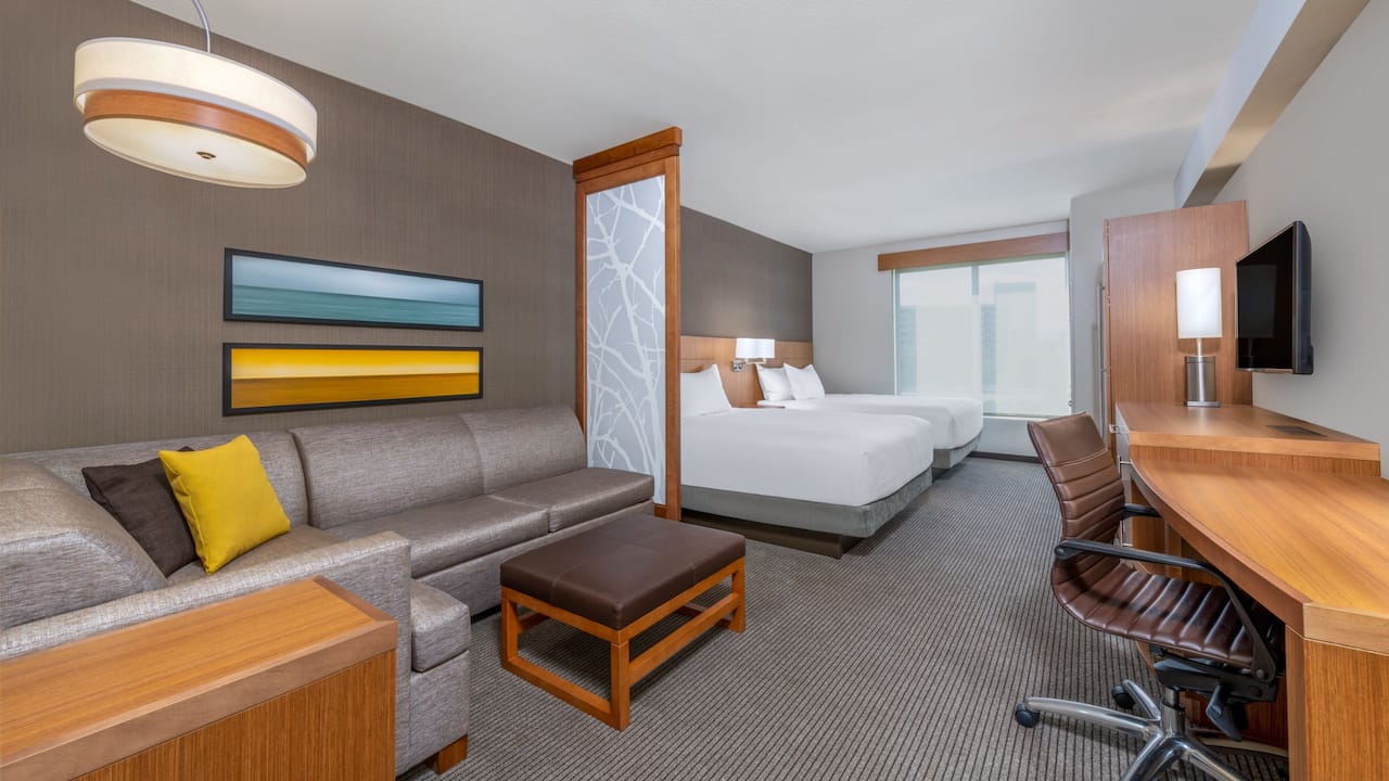 Hyatt Place San Jose Airport with Two Queen Beds plus Pull out Sofa Sleeper near SAP Center