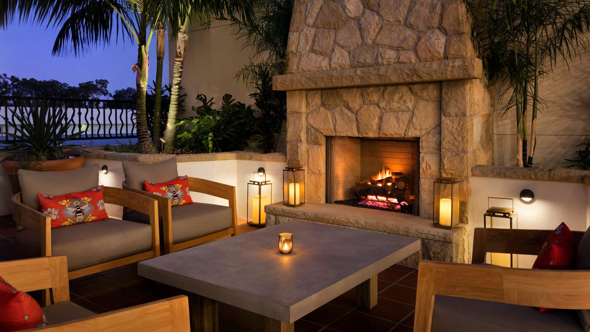 Hyatt Place Santa Barbara Patio Fireplace