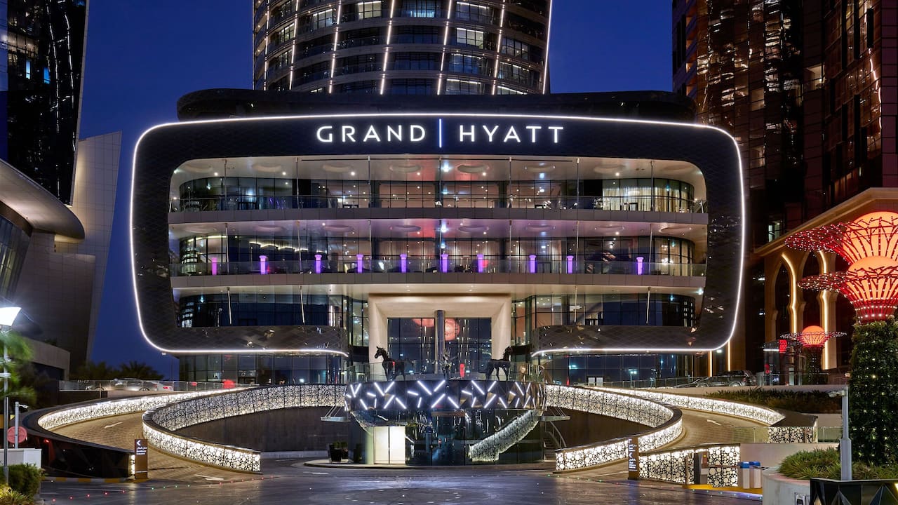 Grand Hyatt Abu Dhabi Hotel Exterior evening