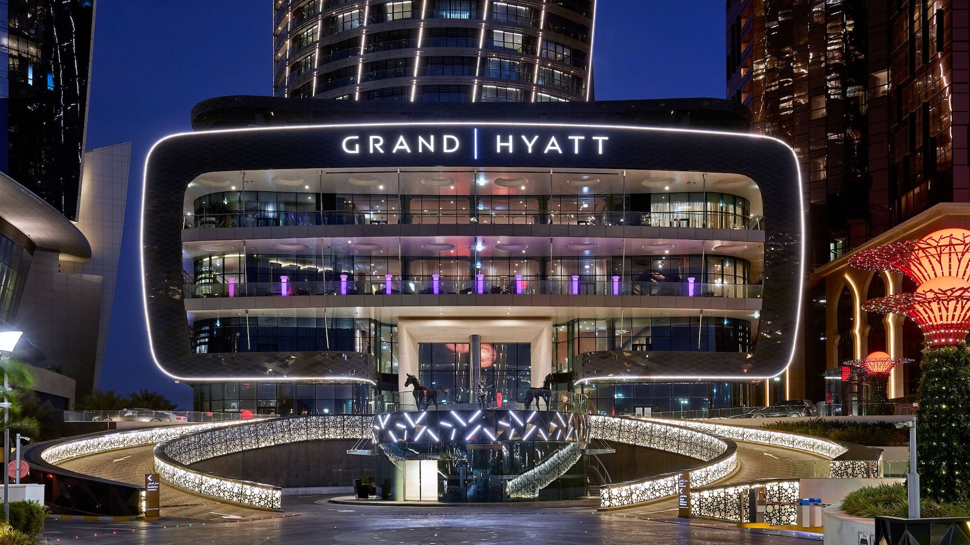 Grand Hyatt Abu Dhabi Hotel & Residences Emirates Pearl Hotel Exterior Night