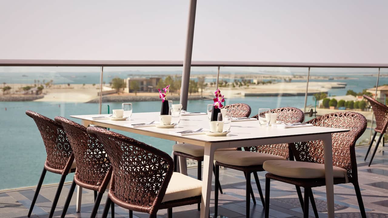 Sahha Restaurant Abu Dhabi outdoor seating