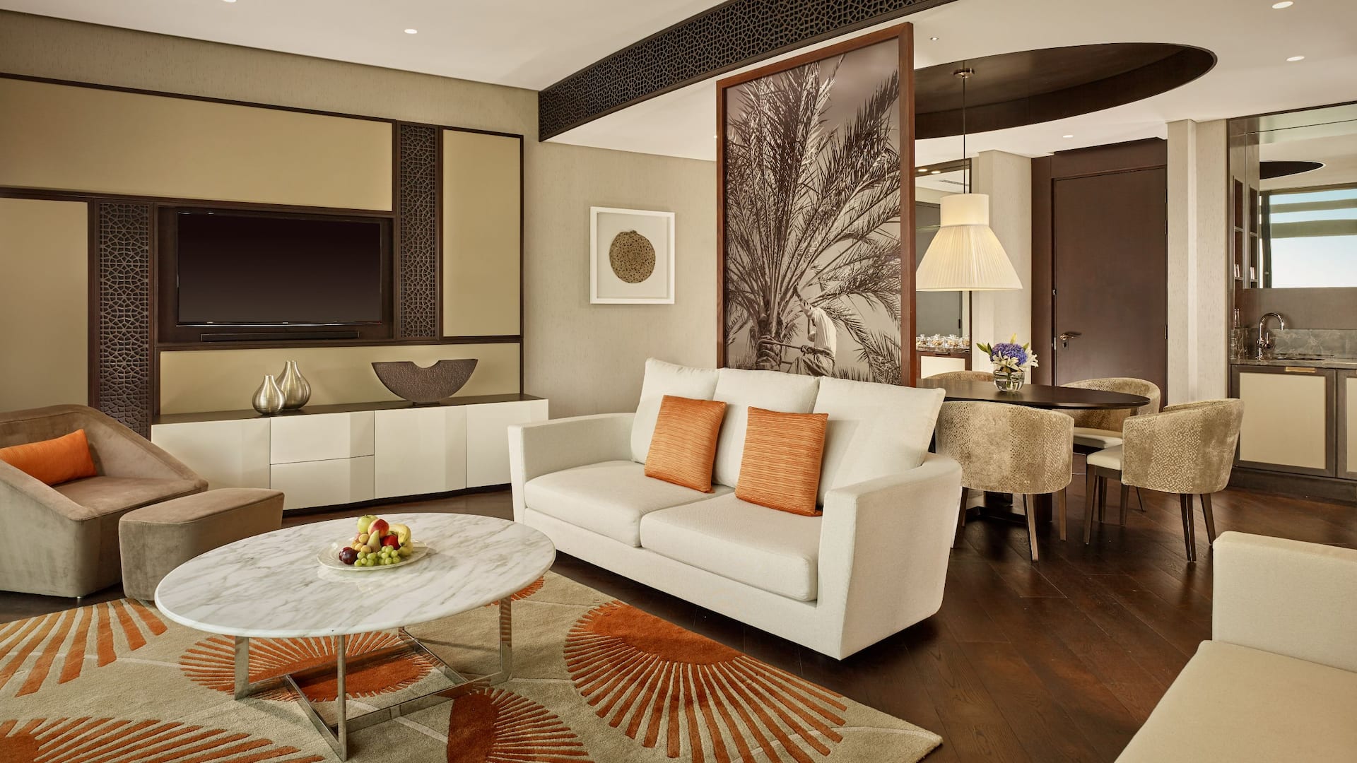 Grand Hyatt Abu Dhabi Hotel & Residences Emirates Pearl Suite Living Room