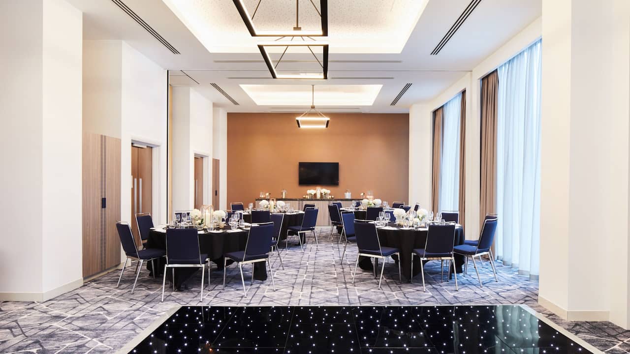 Eddington meeting room with banquet setup