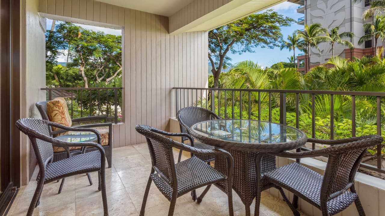 Each vacation residence has a private lanai with a view.