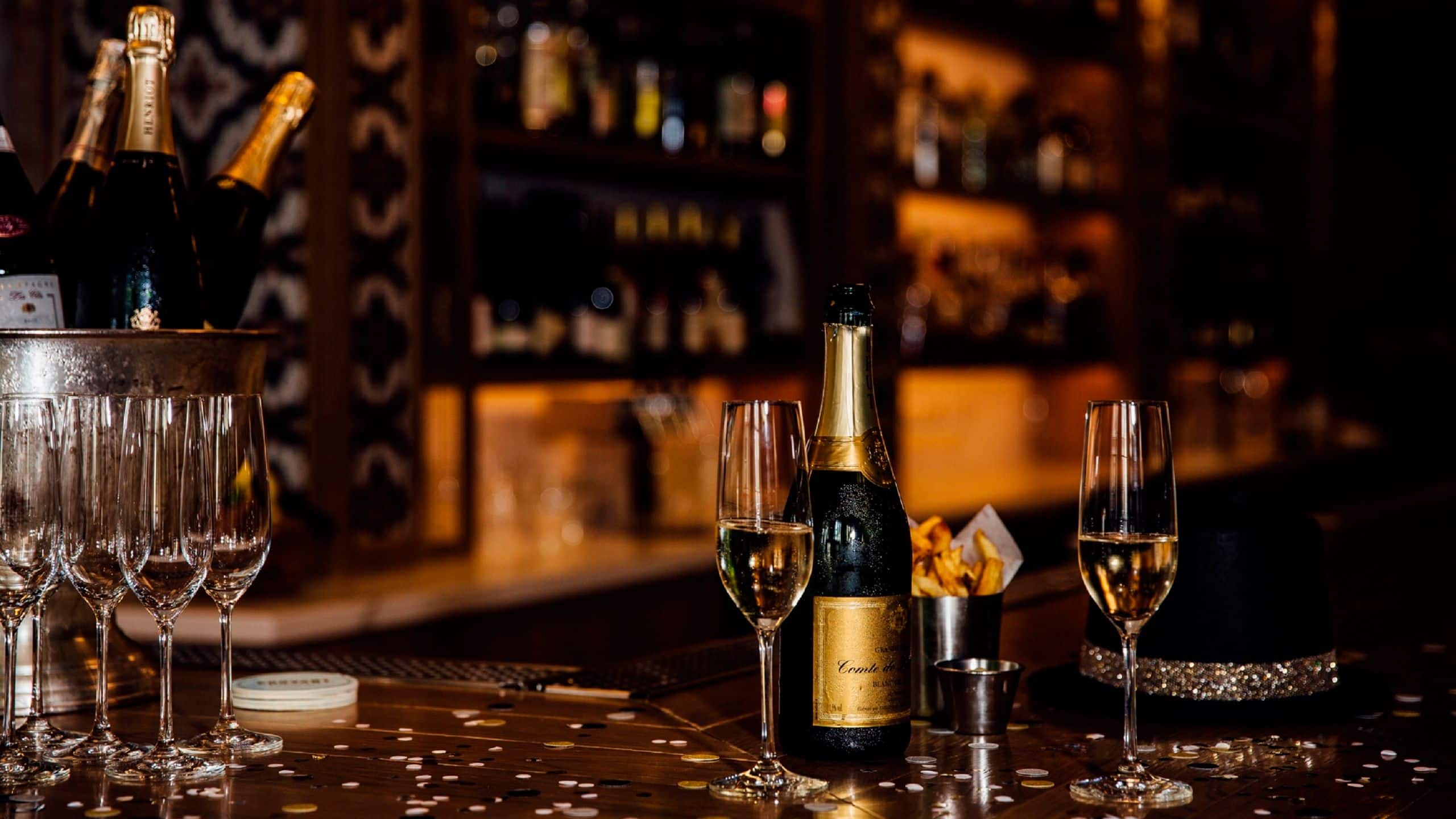 The Eliza Jane Press Room NYE Champagne