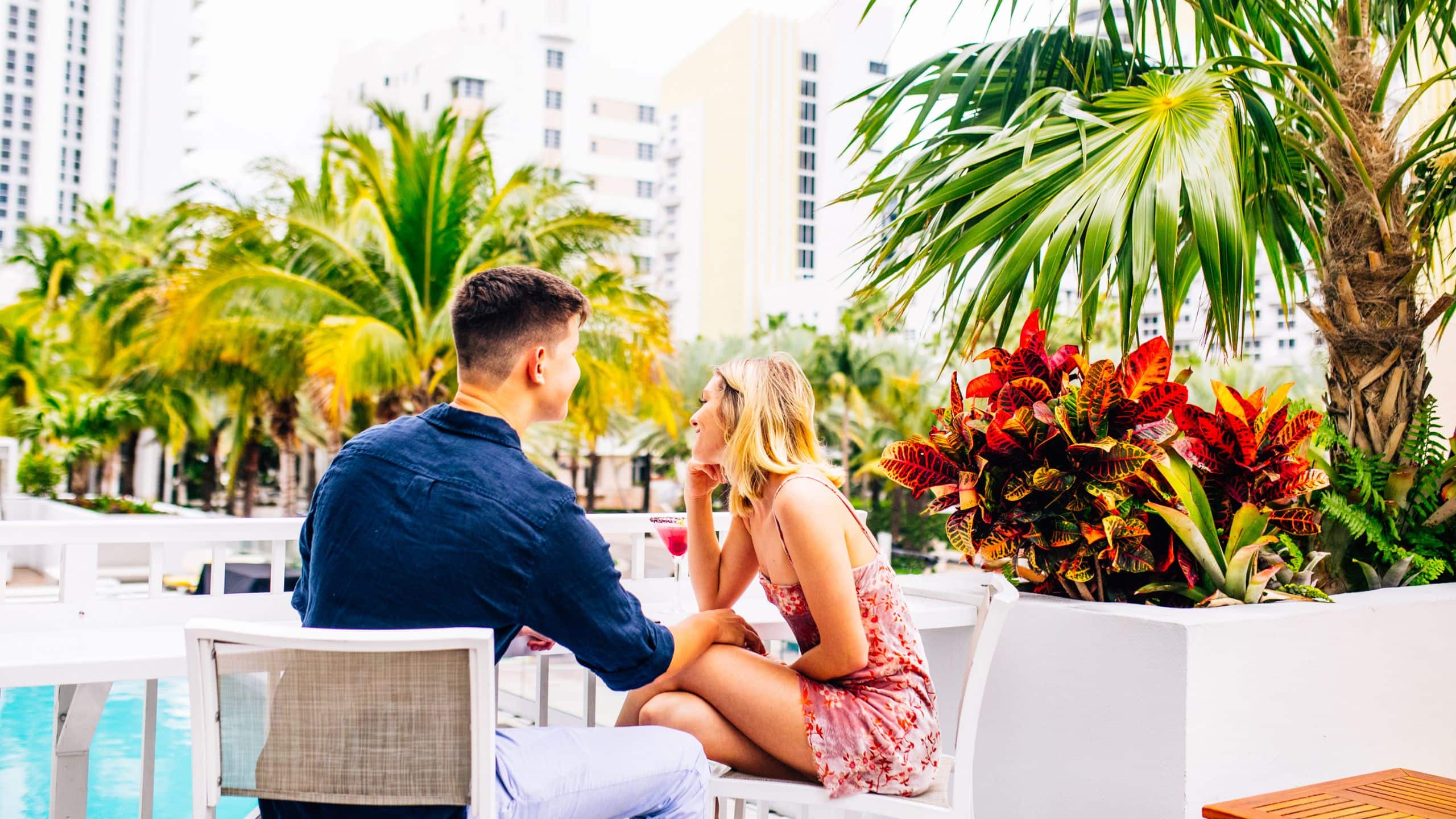 Hyatt Centric South Beach Miami Deck Sixteen Happy Hour Couple