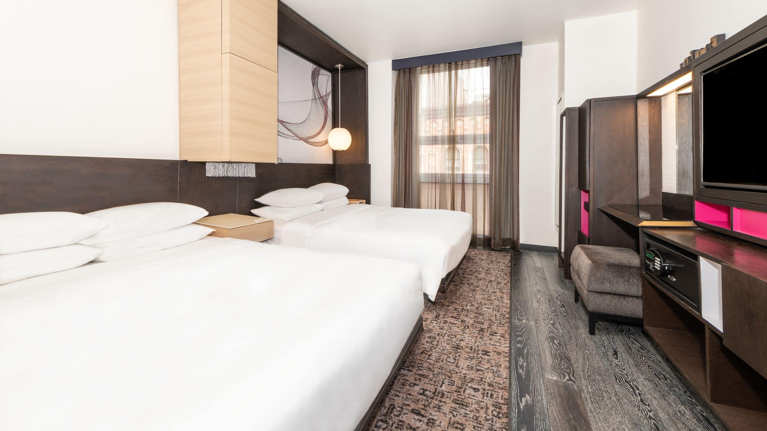 Hyatt Herald Square New York Two Queens Guestroom