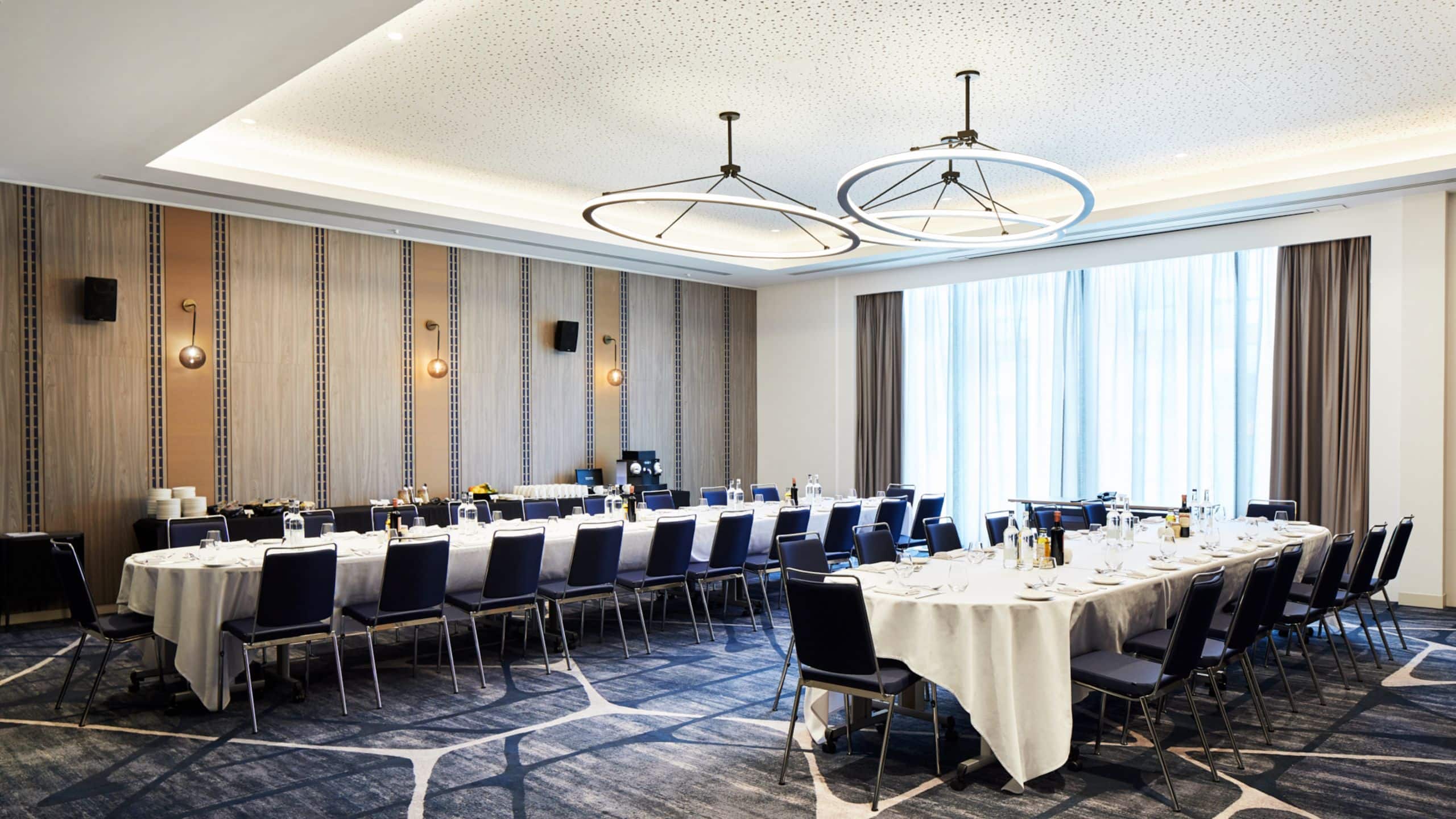 Lewis Room dining room set up at Hyatt Regency Manchester 