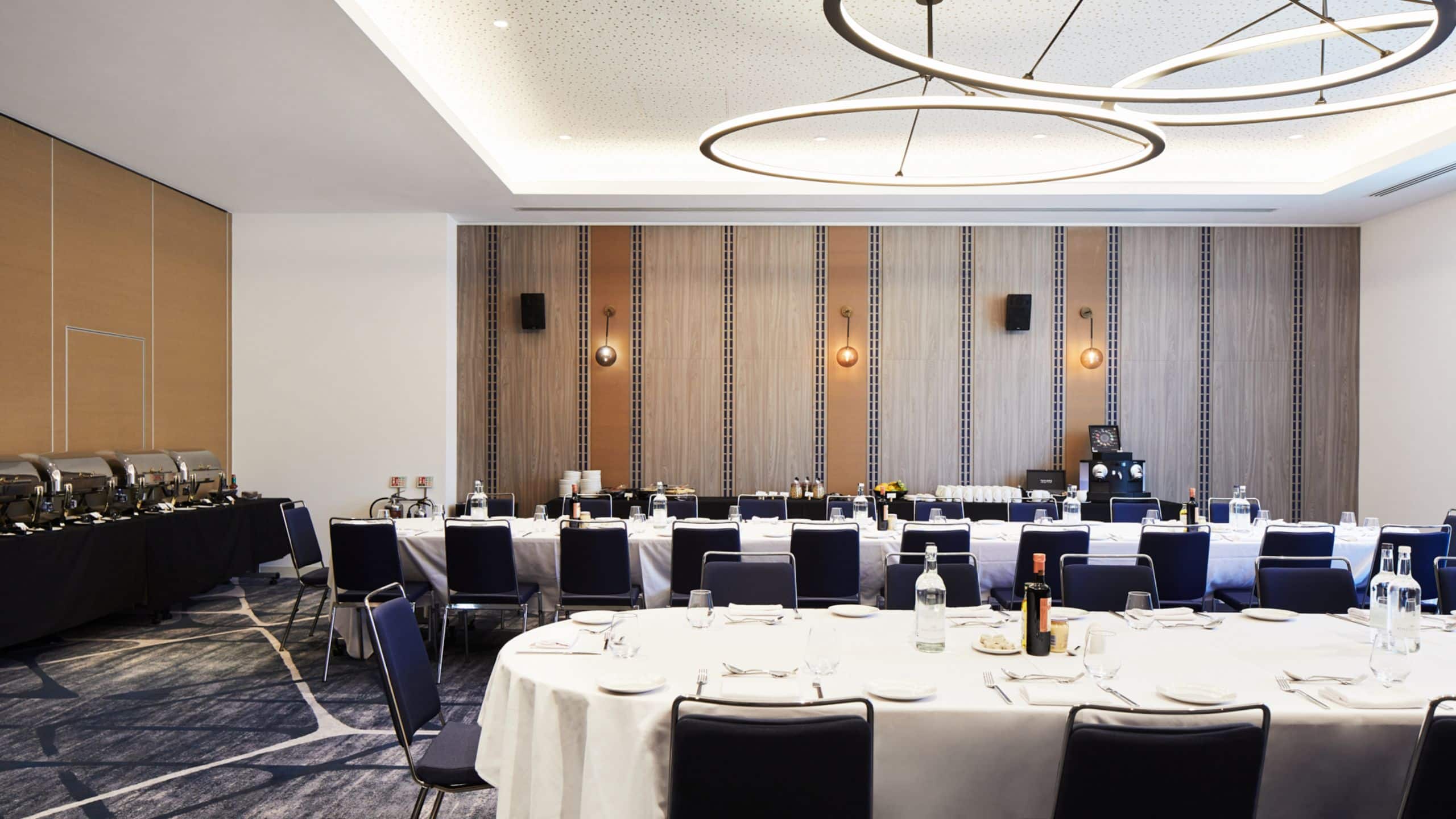 Lewis Room dining room set up at Hyatt Regency Manchester 