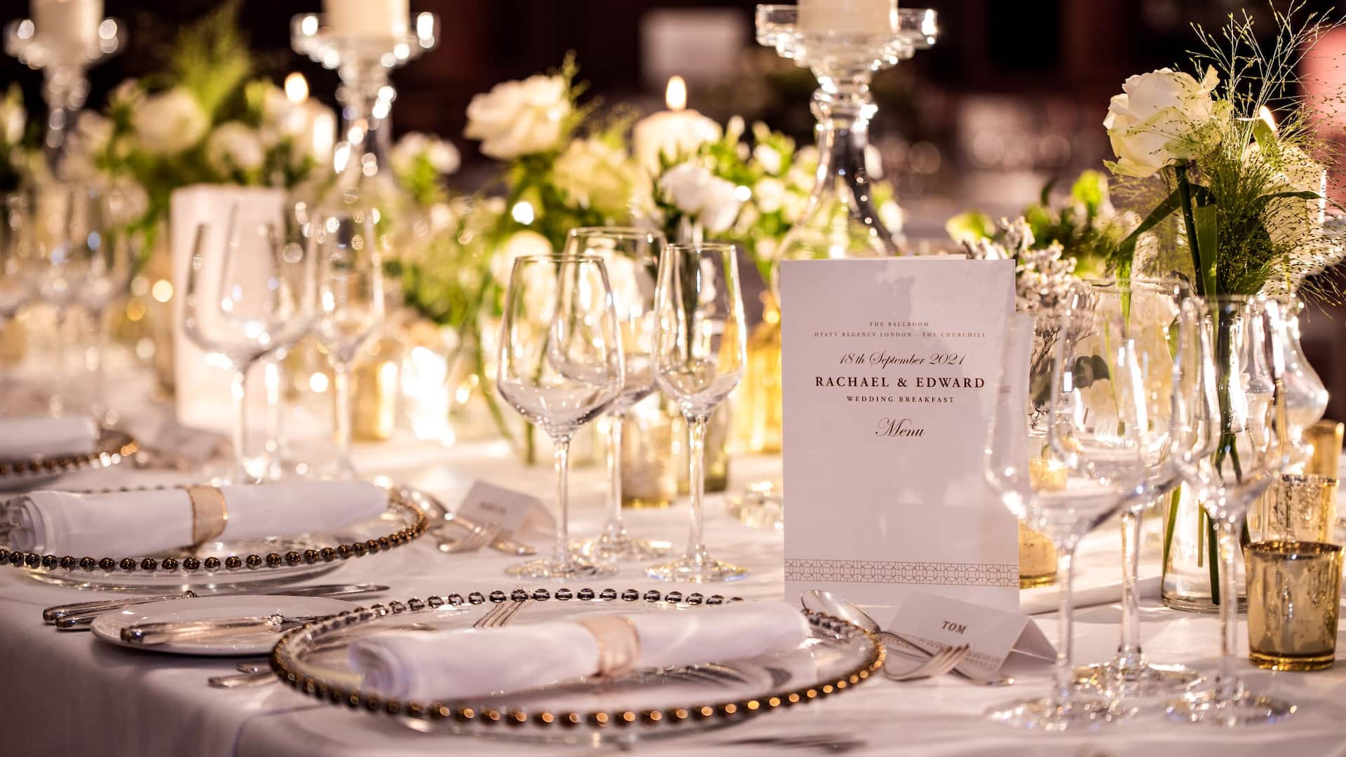 Hyatt Regency London - The Churchill Wedding Table Setup