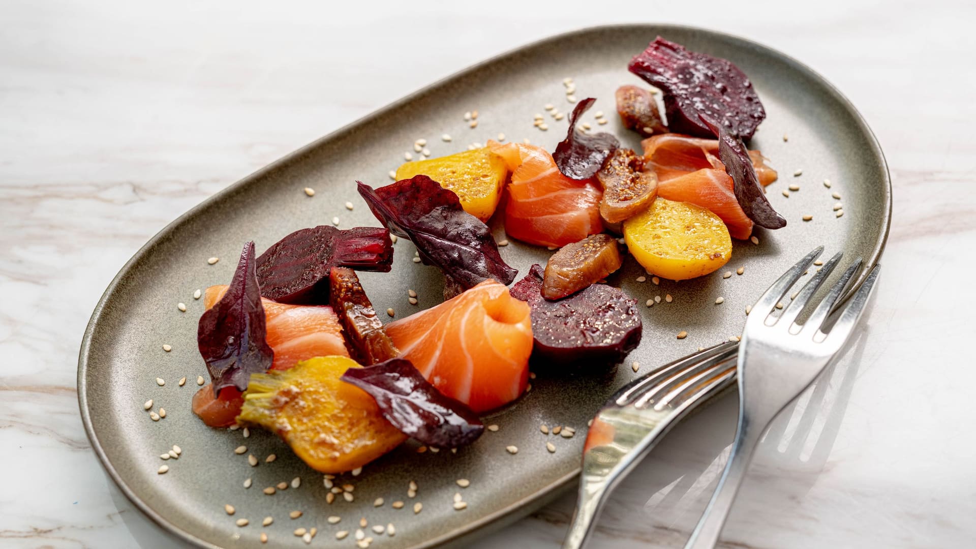 Hyatt Regency Paris Étoile Mayo Starter Salmon Beetroots