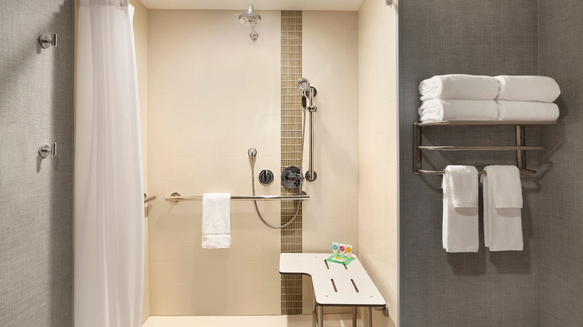 3 of 4 Hyatt Place Vacaville Accessible Bathroom with Shower