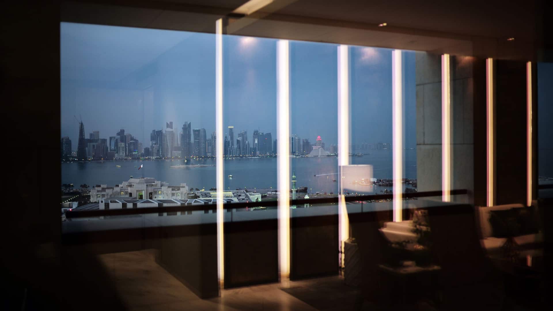Panoramic view of the corniche from park Hyatt Doha