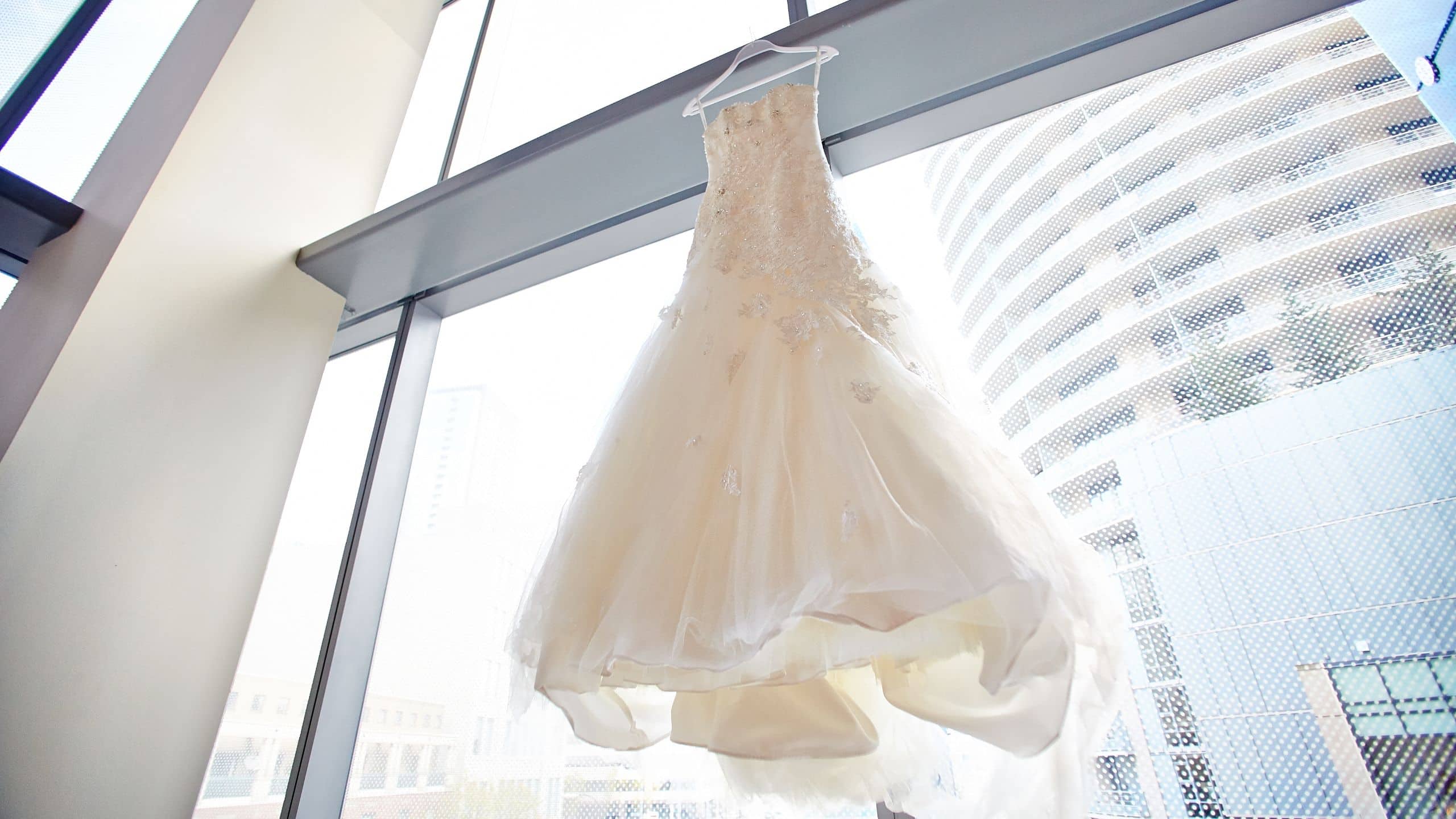 Hyatt at Olive 8 Wedding Dress Hanging