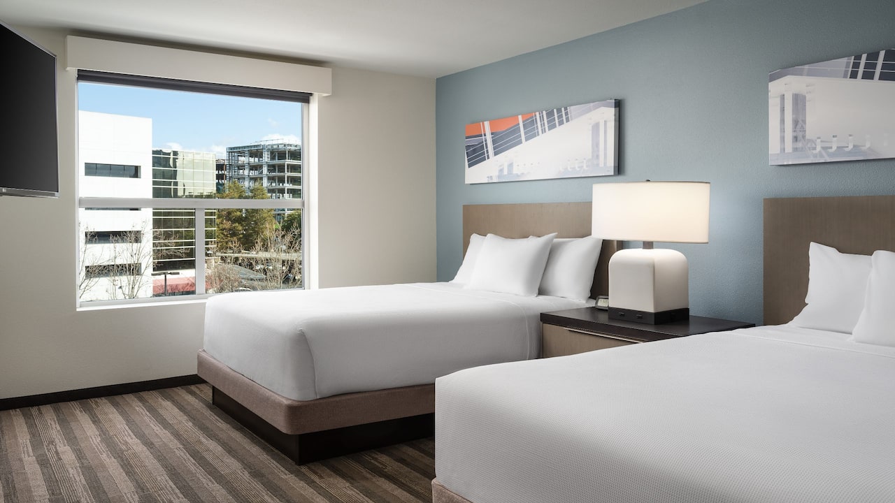 San Jose Airport Hotel Room with Double Queen Beds at Hyatt House San Jose Airport