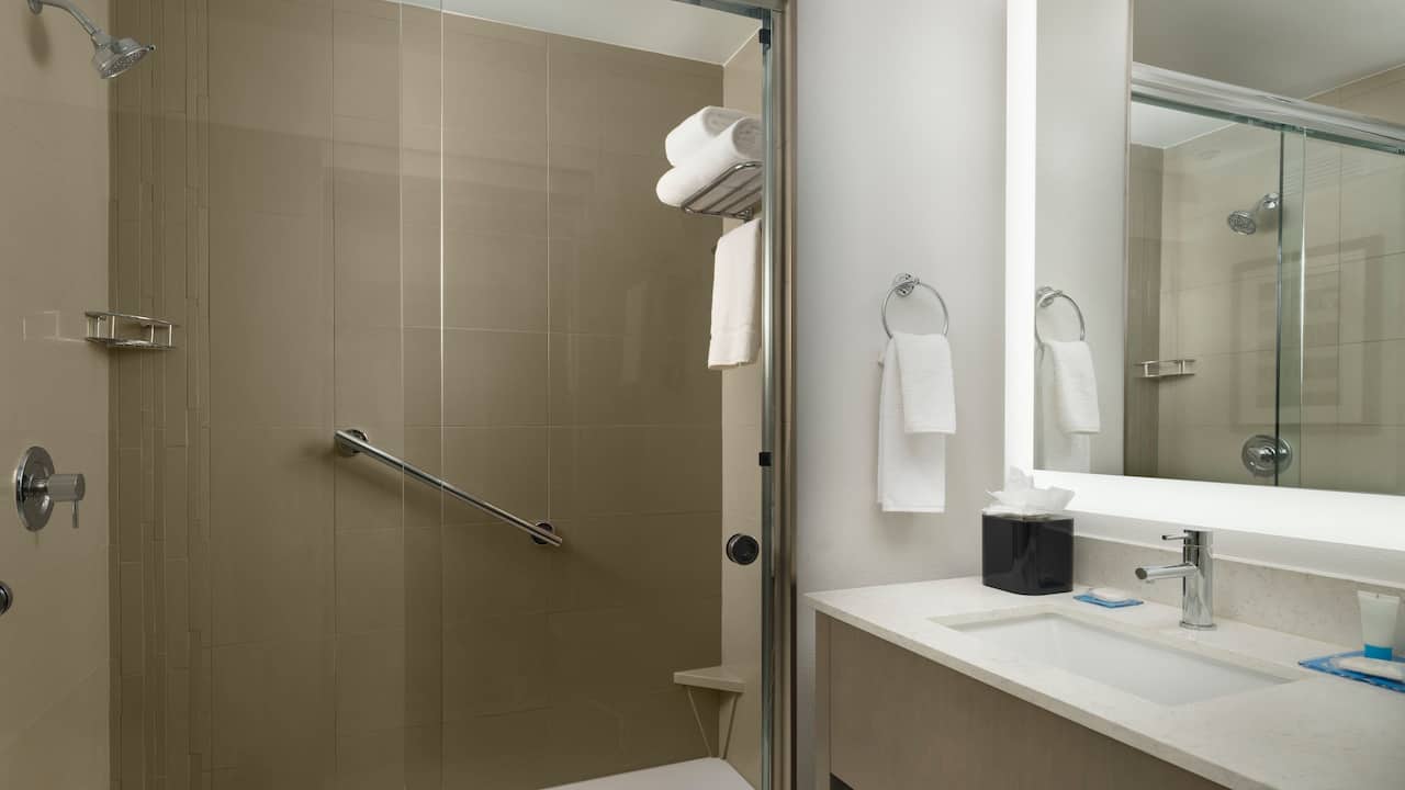 Hyatt House San Jose Airport Walk in Shower with complimentary WIFI in San Jose