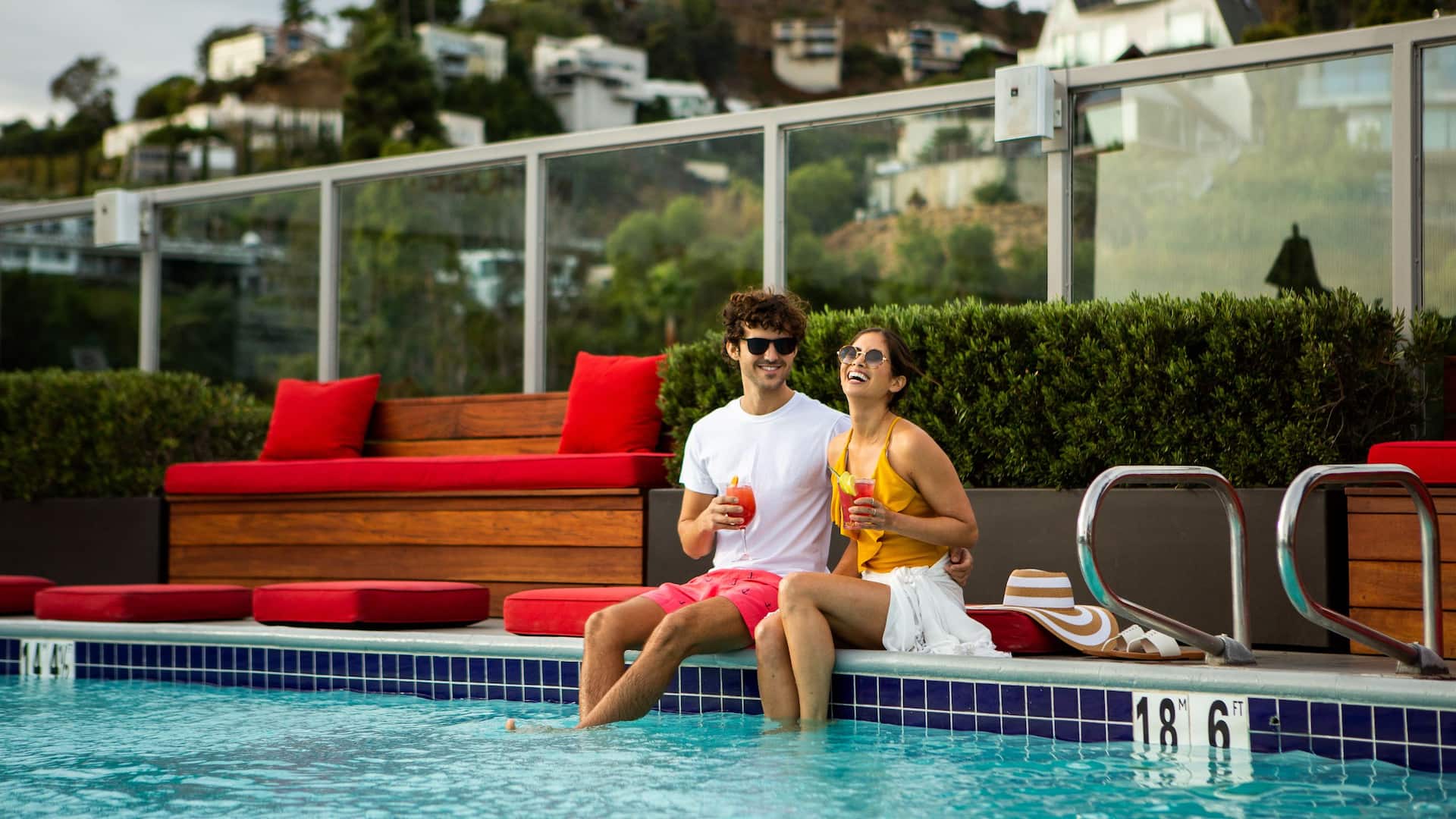 1 of 1 Global HY_P253 Los Angeles Rooftop Pool Couple