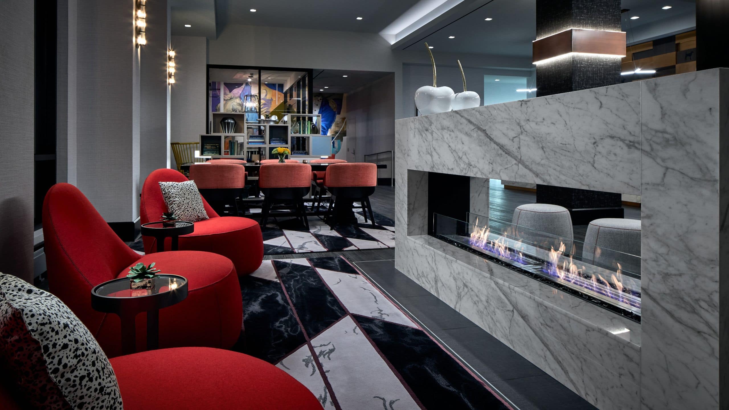 Hyatt Centric Old Town Alexandria Lobby Fireplace