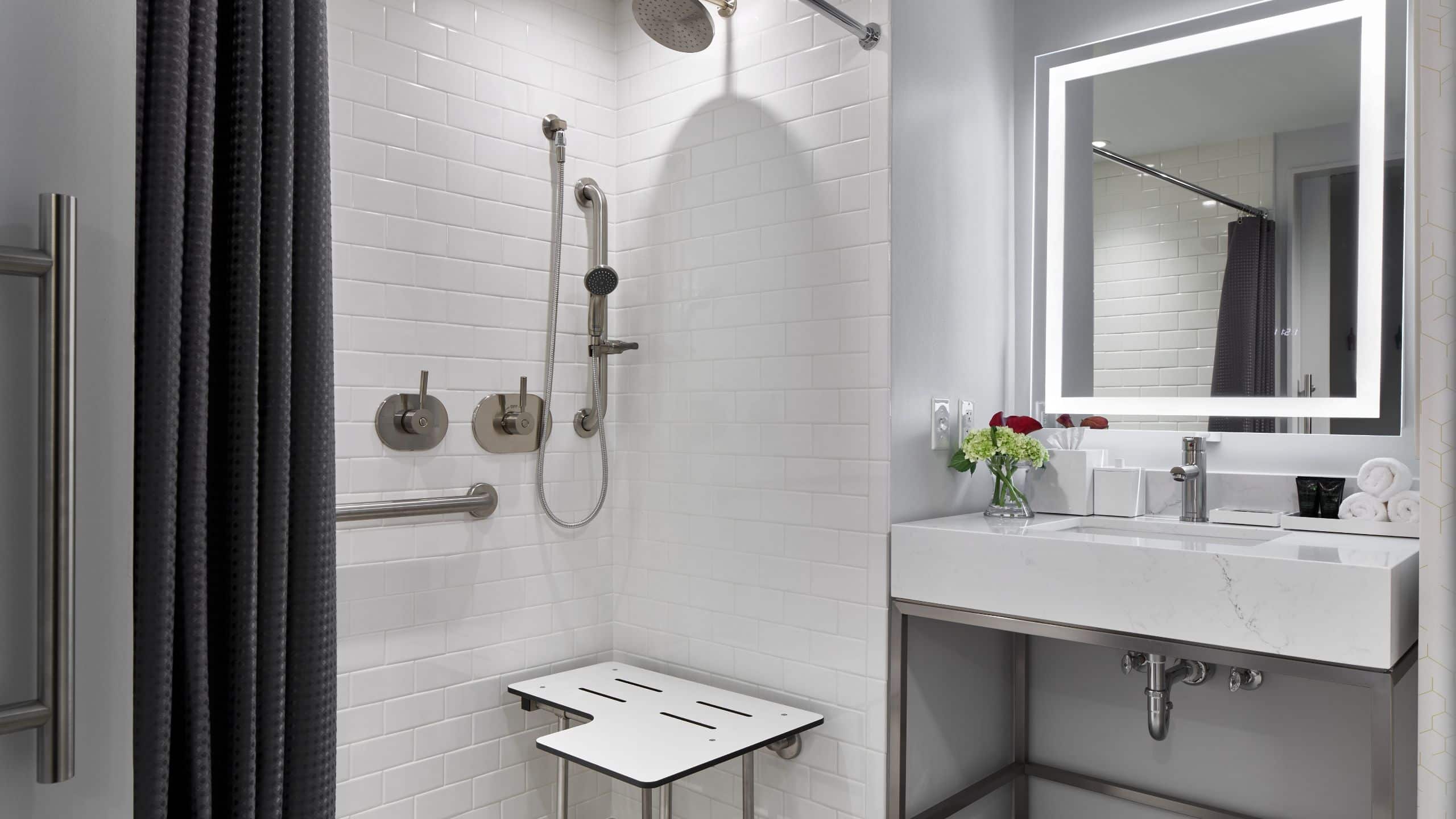 Hyatt Centric Old Town Alexandria ADA Bathroom with Shower