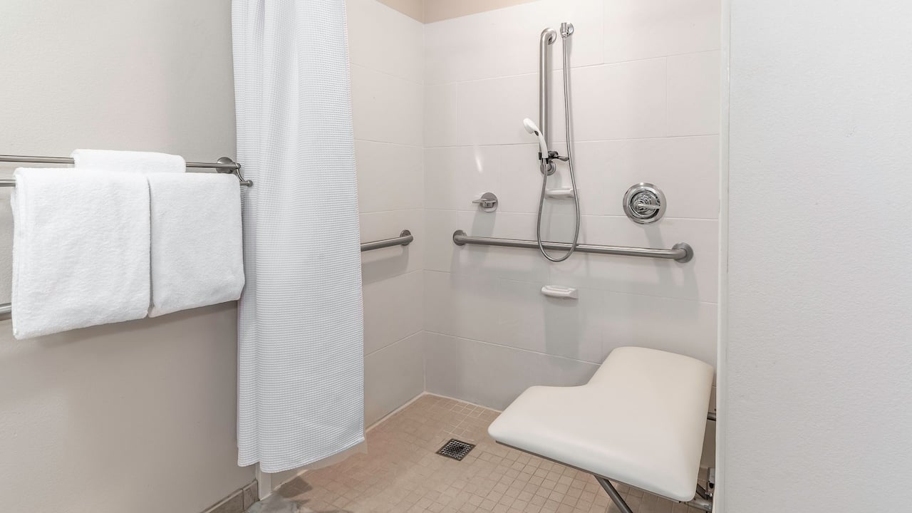 Accessible bathroom with roll in shower at Hyatt House Richmond / Short Pump