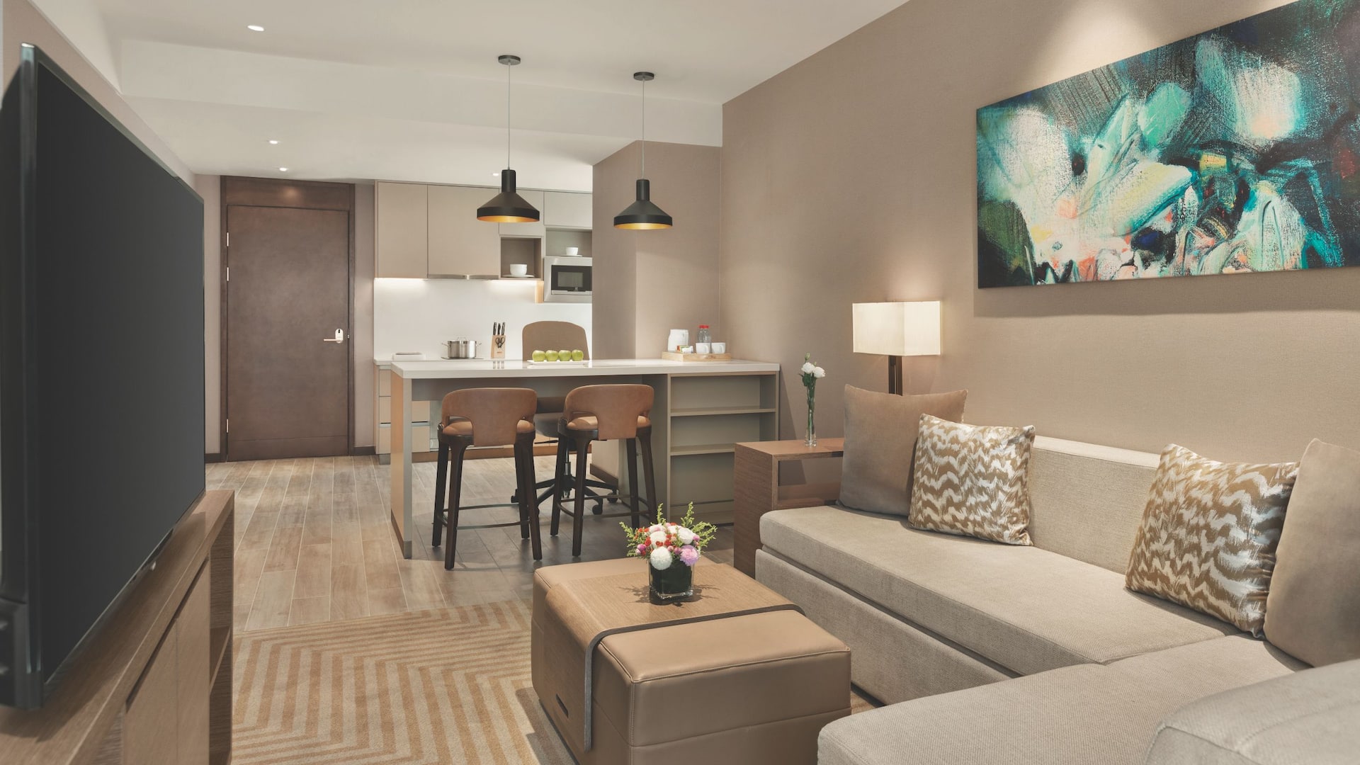 Hyatt House Chengdu Pebble Walk Kitchen Studio Plus Two Twin Beds w Sofa Bed