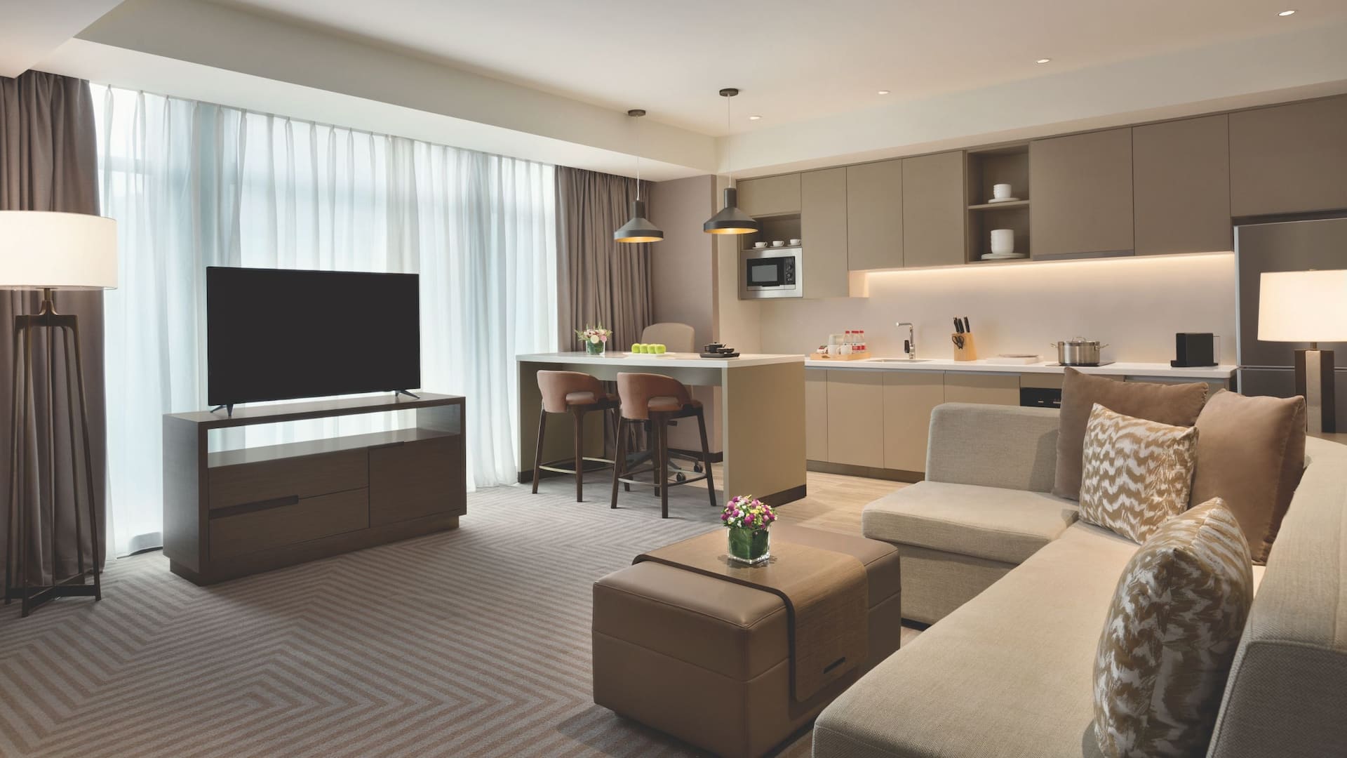 Hyatt House Chengdu Pebble Walk 2 BDRM Kitchen Suite w One K Bed Plus Two Twin Beds