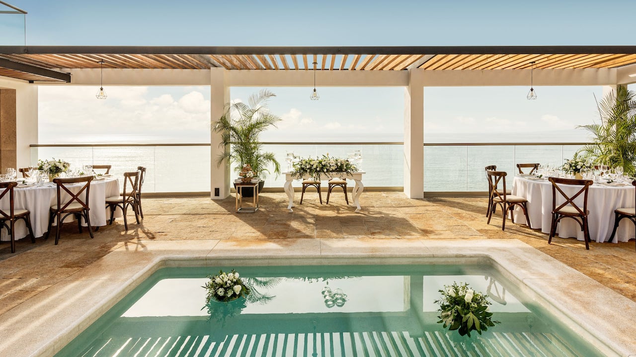 Hyatt Ziva Puerto Vallarta Pool Terrace Wedding 