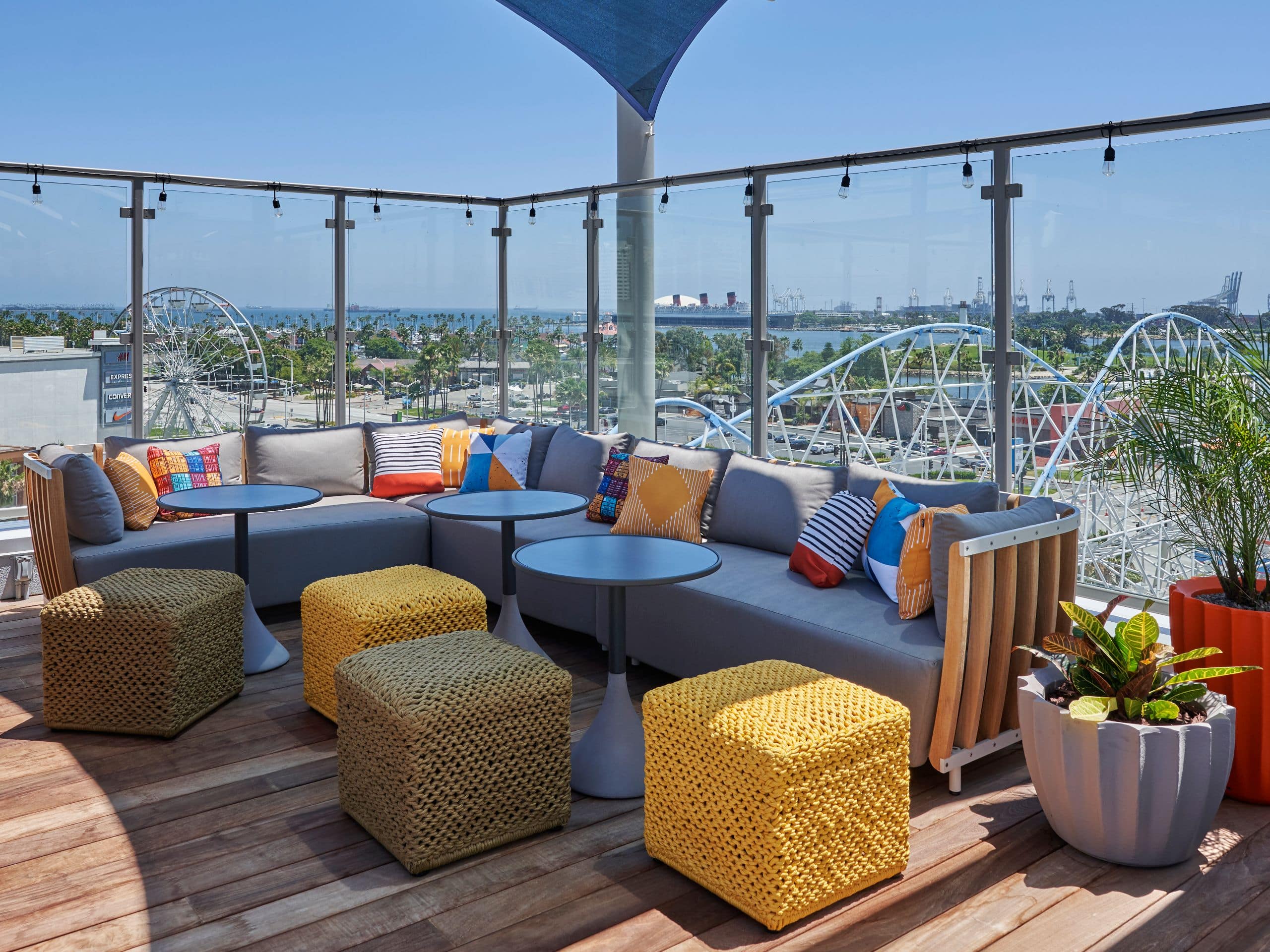 Hyatt Centric The Pike Long Beach Topsail Rooftop Seating
