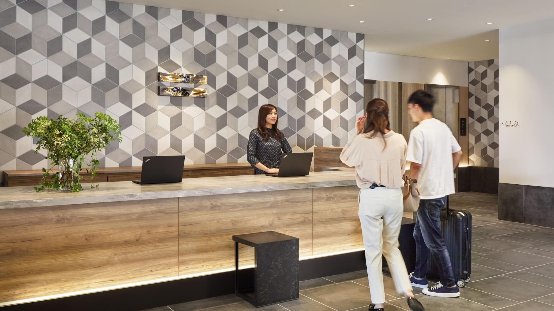 Hyatt House Kanazawa Front with Guests