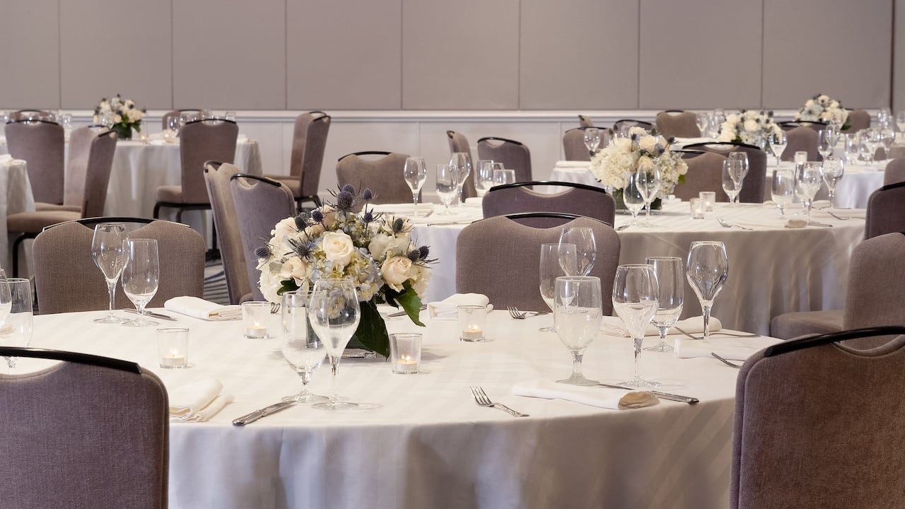 Riverside Ballroom banquet setup at Hyatt Regency Greenwich