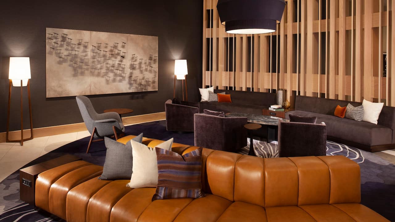 Lounge area with modern sofa